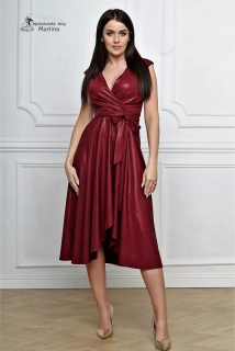 Vínové brokátové midi šaty "Greta"