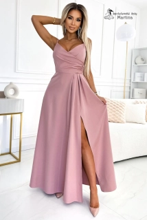 Elegantní starorůžové dlouhé šaty "Betty" - vel. M