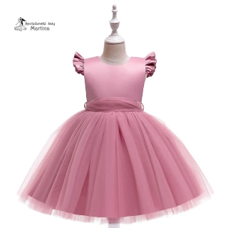 Starorůžové krátké tylovo-saténové šatičky "Jitka"  3-10 let