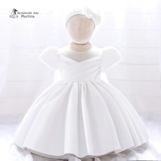 Bílé krátké šatičky pro malé holčičky "Agátka"  3-36 měs. 