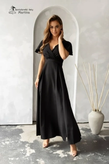 Dlouhé černé šaty "Lucy" s volnými rukávy