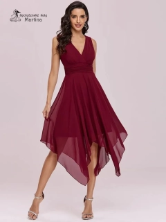 Midi jednoduché vínové šaty pro různé příležitosti "Reanna"