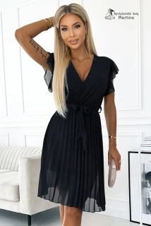 Černé lehké šaty s volány "Linette"