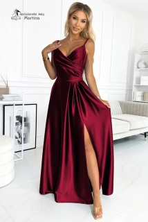 Elegantní vínové saténové společenské šaty "Betty"