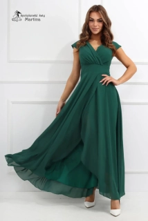 Dlouhé tmavě zelené společenské šaty "Gemma"