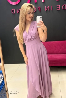 Dlouhé šeříkové společenské šaty "Gemma"