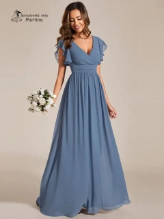 Staromodré jednoduché elegantní šifonové šaty s rukávkem "Madison"