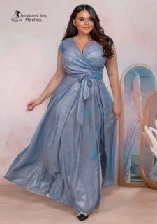 Modro-růžové třpytivé šaty do tanečních či na ples "Amanda"