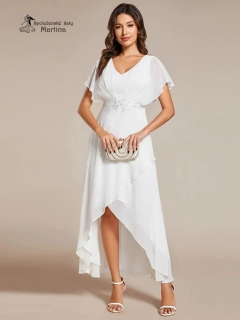 Bílé svatební asymetrické šaty "Calante"