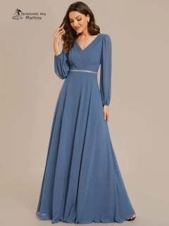 Staromodré společenské šaty s dlouhými rukávy "Kerenza"