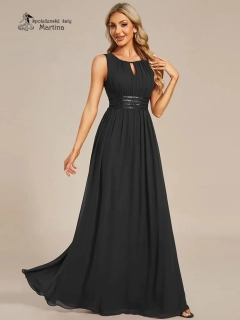 Černé společenské šaty "Cherry" s lodičkovým výstřihem