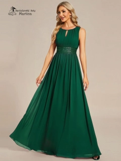 Lahvově zelené společenské šaty "Cherry" s lodičkovým výstřihem