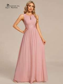 Starorůžové společenské šaty "Cherry" s lodičkovým výstřihem