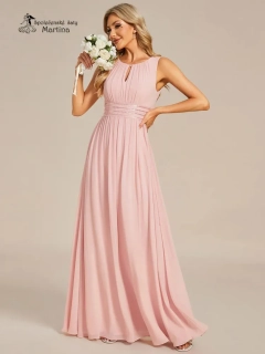 Růžové společenské šaty "Cherry" s lodičkovým výstřihem