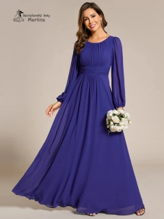 Královsky modré společenské šaty "Addie" s volnými rukávy