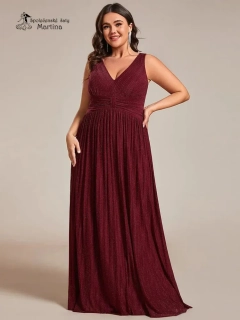 Vínové XXL dlouhé společenské šaty "Astrid" z jemné žebrované látky