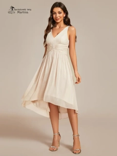 Champagne mírně asymetrické tvarující šaty "Jodie"