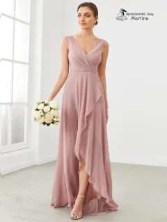 Dlouhé starorůžové společenské šaty "Ivee" - vel. 36
