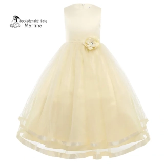 Šaty pro družičku "Alenka delší" 2-14 let - champagne