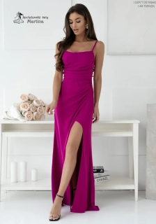 Magentové hladké bodycon šaty "Sylia" na tenká ramínka 