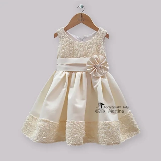 Dívčí šaty pro družičku "Vanda" - champagne 4-6 let