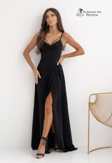 Černé lehounké večerní či plesové šaty "Suzana" s rafinovaných živůtkem