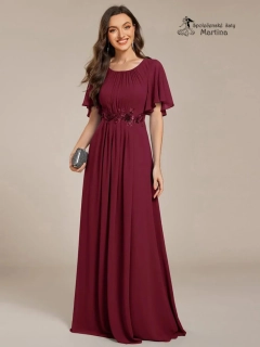 Vínové dlouhé šaty pro svatebního hosta, svědkyni, maminku svatby "Rosalinda"