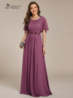 Šeříkové dlouhé šaty pro svatebního hosta, svědkyni, maminku svatby "Rosalinda"