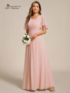 Růžové dlouhé šaty pro svatebního hosta, svědkyni, maminku svatby "Rosalinda" - vel. 38