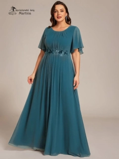 XXL petrolejové dlouhé šaty pro svatebního hosta, svědkyni, maminku svatby "Rosalinda"