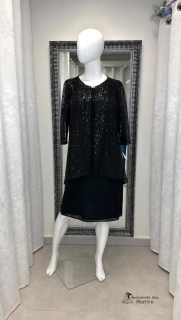 2-dílný černý šatový komplet "Jurata"