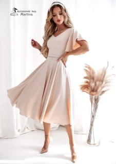 Champagne midi šaty "Luna"