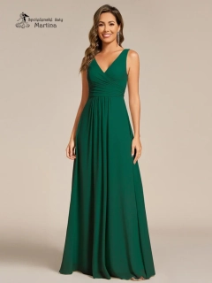 Smaragdově zelené šaty pro družičku či svatební hostku na široká ramínka "Tara"