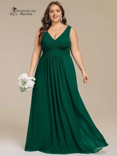 Smaragdově zelené XXL šaty pro družičku či svatební hostku na široká ramínka "Tara"