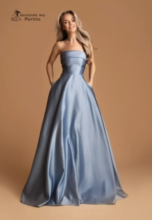 Staromodré maturitní saténové šaty "Alizee" na šněrování