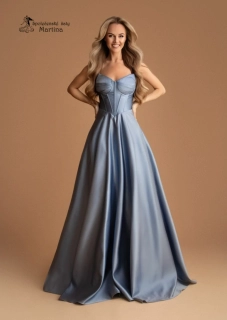 Staromodré korzetové saténové maturitní šaty "Ruth" na šněrování