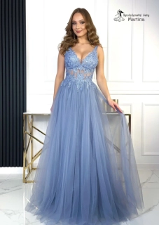 Staromodré maturitní tylové šaty "Peony" s krajkovým živůtkem a na šněrování