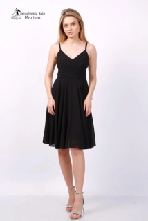 Černé krátké šaty do tanečních "Paloma" s dvojitými ramínky