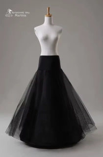 Černá jednokruhová spodnička "A-line" 