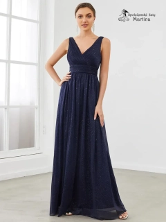 Dlouhé třpytivé tmavě modré šaty "Parma"