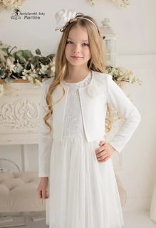 Dívčí bolerko "Roza" v odstínu ivory s dlouhým rukávem - vel. 146
