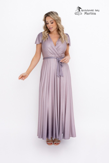 Třpytivé lila-růžové společenské šaty "Veronika" s ombré efektem 