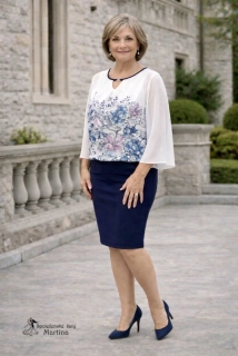 Společenské šaty "Sokrates 2" s jemným potiskem květin