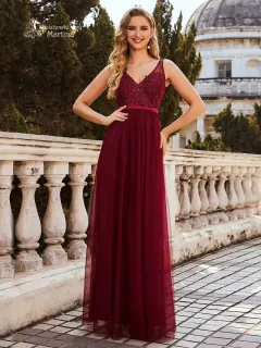 Boho šaty "Thelma" - vínové - vel. 38