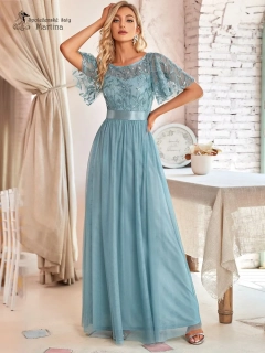 Staromodré společenské šaty "Celeste" s krátkým rukávkem 