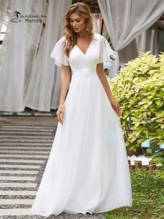 Bílé svatební  tylové šaty s krátkým rukávkem “Broke”