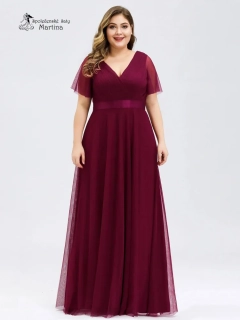 Vínové tylové šaty s krátkým rukávkem “Broke XXL”