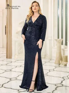 Tmavě modré večerní společenské šaty "Jennifer"