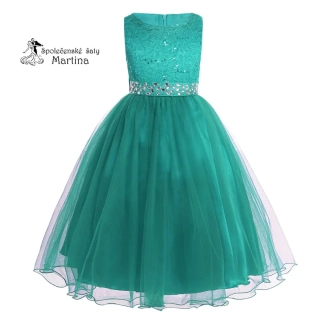 Dívčí šaty "Dianka" 2-16 let - smaragdové