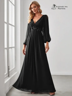 Černé šaty "Harper" s dlouhým rukávem
